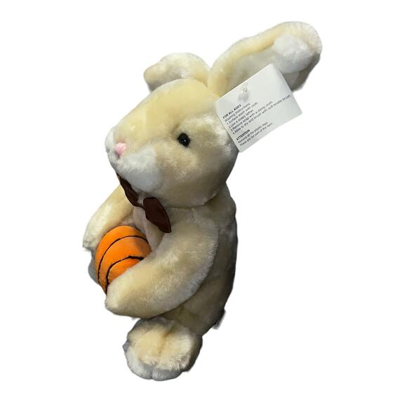 Dan Dee Plush Bunny Rabbit Basketball Stuffed Animal Nursery Shower Gift Bow 11" - Picture 5 of 11